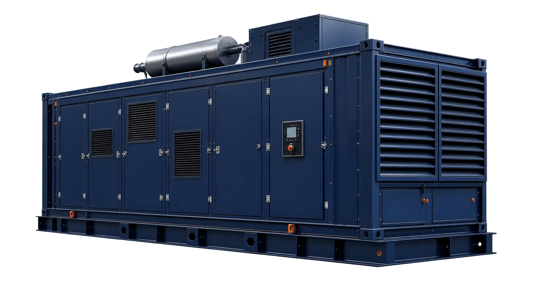 Stationary high-capacity containerized generator system