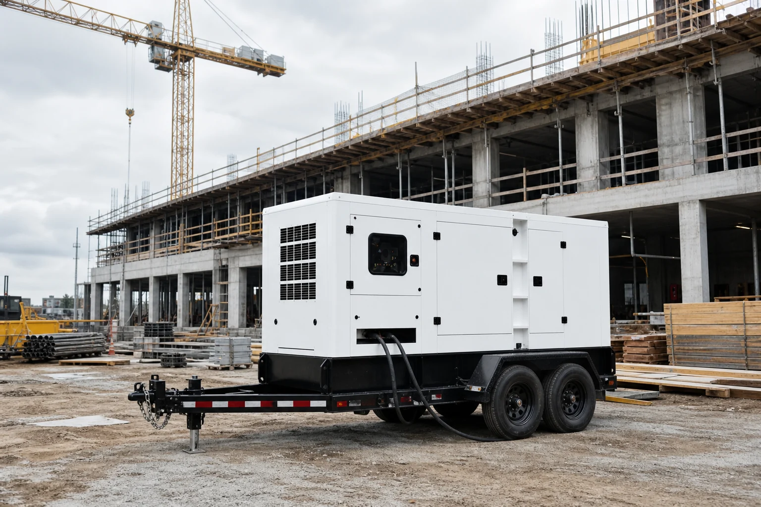 Diesel generator supplying a construction site