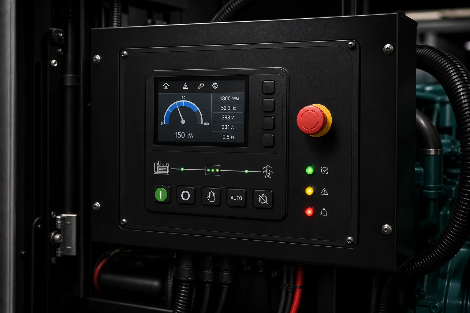 Diesel generator control panel