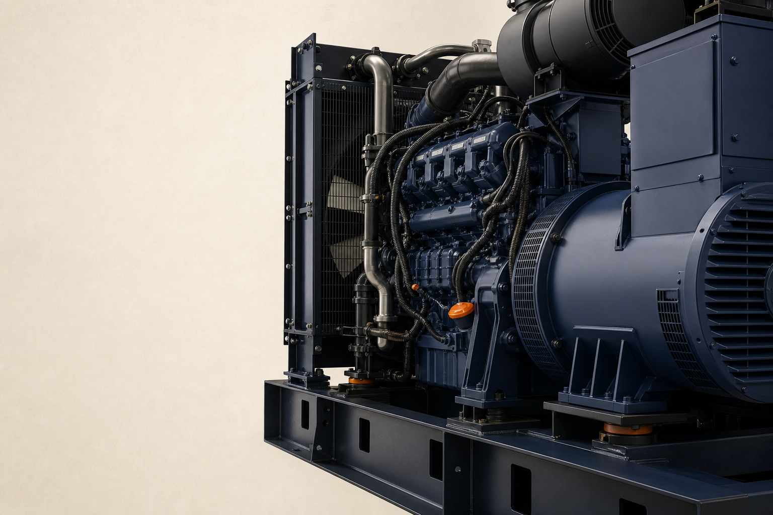 Deep-blue industrial generator set