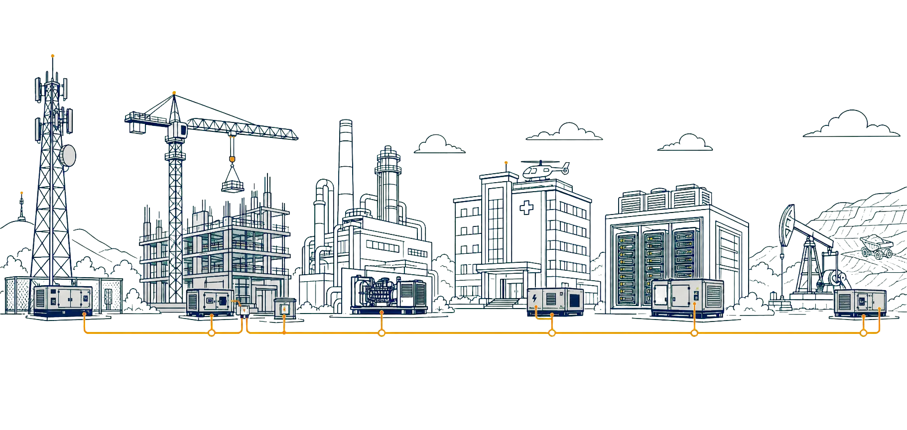 Industrial generator installation background